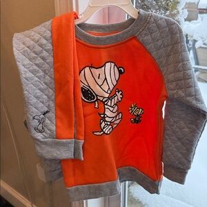Peanuts Halloween Mummy Snoopy and Woodstock Sweatshirt and Pants set 4T